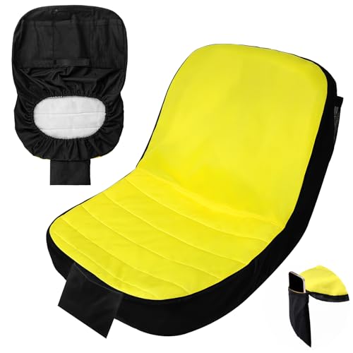Lawn Mower Seat Cover with 5 Convenient Storage Pockets Weatherproof | Lawn Mower Seat Cover Weatherproof Tractor Seat Cover Riding Mower Seat for Cub Cadet and John Deere (Medium)