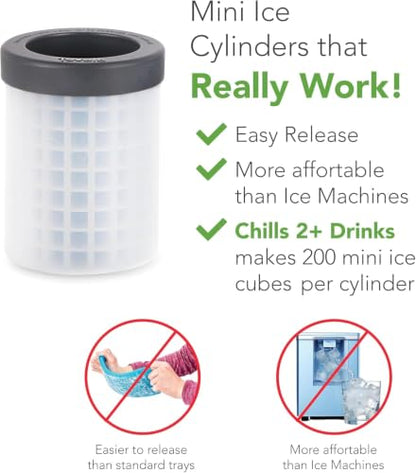 Tovolo Mini Ice Squeeze & Release Cylinder, 2-Pack, Mini-Ice Cube Makers