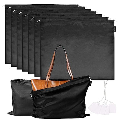 7 Pack Dust Bags for Handbags Storage Silk Cloth Bag With Drawstring Large Storage Pouch for Handbag Purse Shoes Boots