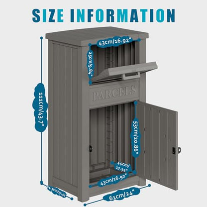 Package Delivery Box for Outside, Outdoor Storage with Lockable Secure, Anti-Theft Parcel Drop Boxes Outdoor Package Delivery and Waterproof for Porch, House, Curbside