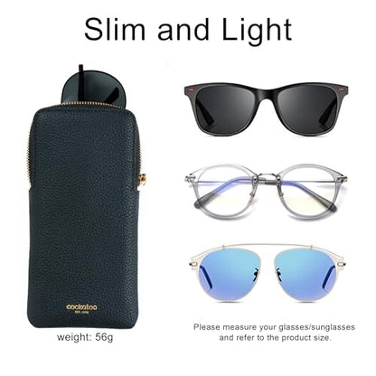 Cockatoo Sunglasses Leather Soft Case Zipper Eyeglass Pouch for Women Men