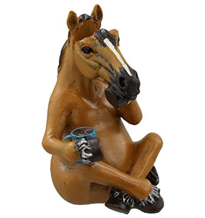 Whimsical Sitting Horse Eyeglasses Holder Stand - Fun Glasses Keeper | Cute animal spectacle display riser rack for home office desk nightstand bedside table, unique novelty cowboy gift