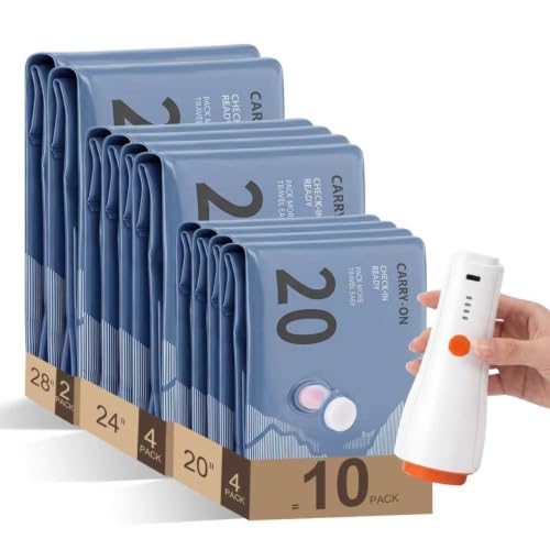 10Pack Travel Vacuum Storage Bags with Rechargeabl... (15 Count)
