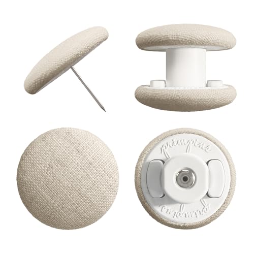 Duvet Clips Pin Fasteners - Classic Linen - Natural, Set of 4 | 20 Colors Available, Keeps Comforter from Shifting in Cover, Holds Duvet in Place