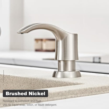 Kitchen Sink Soap Dispenser - Brushed Nickel, G080BN-G | Sink Soap Dispenser Pump with 40" Silicone Soap Dispenser Extension Tube, Say Goodbye to Frequent Refills