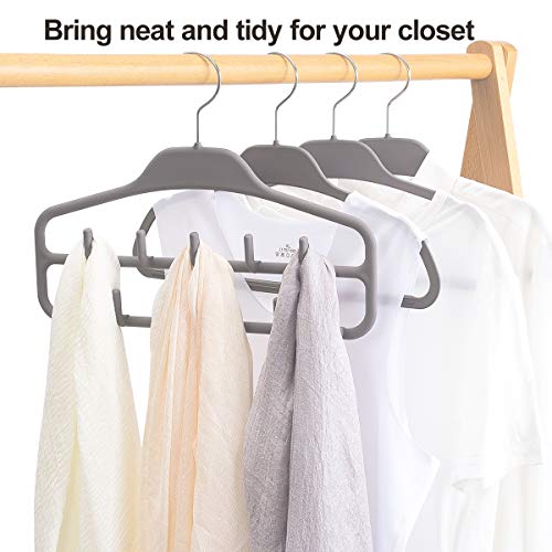 Belt Hanger 2 Pack, Sturdy Belt Organizer with 360 Degree Swivel, Tie Rack with 11 Large Belt Hooks for Closet, Non Slip Rubberized Belt Rack, Gray