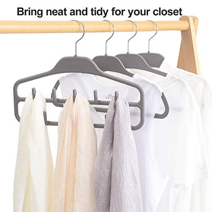 Belt Hanger 2 Pack, Sturdy Belt Organizer with 360 Degree Swivel, Tie Rack with 11 Large Belt Hooks for Closet, Non Slip Rubberized Belt Rack, Gray