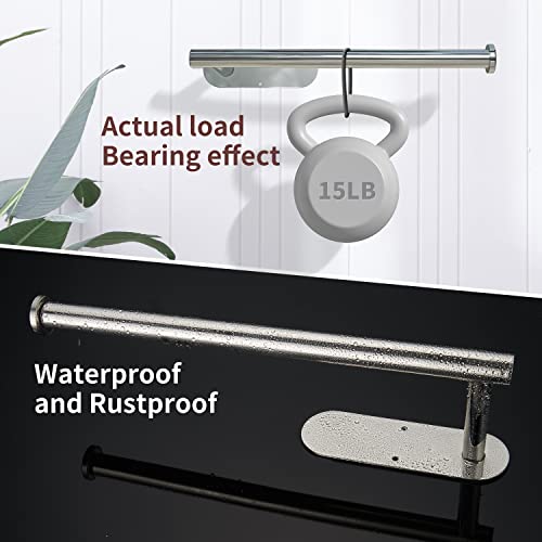 DEKAVA Under Cabinet Wall Mount Paper Towel Holder, Self-Adhesive Bar, Stainless Steel 13 inch (Bright Silver, 1)