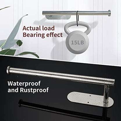 DEKAVA Under Cabinet Wall Mount Paper Towel Holder, Self-Adhesive Bar, Stainless Steel 13 inch (Bright Silver, 1)