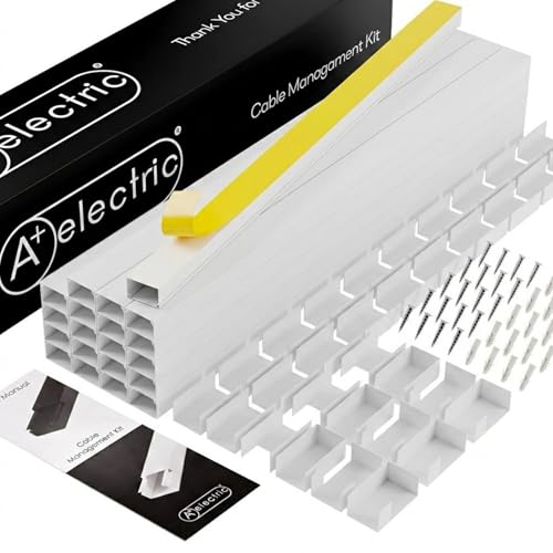 Cord Cover Full Kit, 26ft/315in Self-Adhesive Cabl... (White)