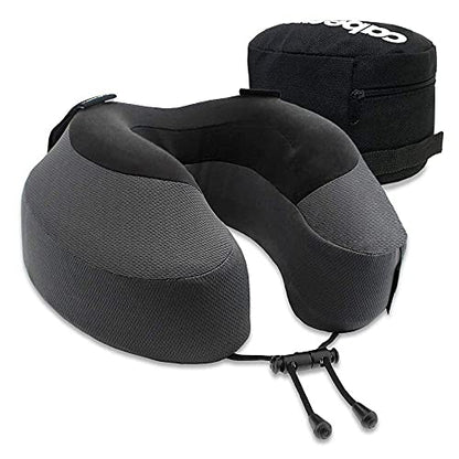 Cabeau Travel Neck Pillow and Eye Mask Set, Memory Foam Neck and Head Support Pillow for Traveling, Airplane, Car Headrest, Office Chair, Blackout Sleep Mask for Home and Travel, Sleeping Earplugs Inc