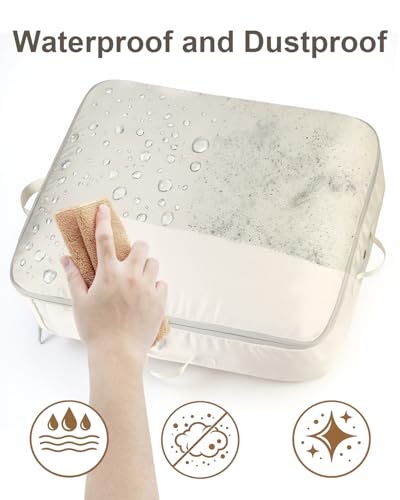 Comforter Storage Bag 2-Pack Self Compression Organizer,22 Gallons | 2-Layer Closet Organizers and Storage, Under Bed Space Saver, Blanket for Bedding, Pillow, Sheet, Clothes, Nursery Use