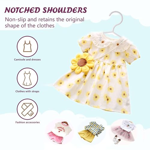 Kids Hangers - 100 Pack, 11.5 Inch White Baby & Toddler Hangers for Closet - Ideal for Baby Standard Use