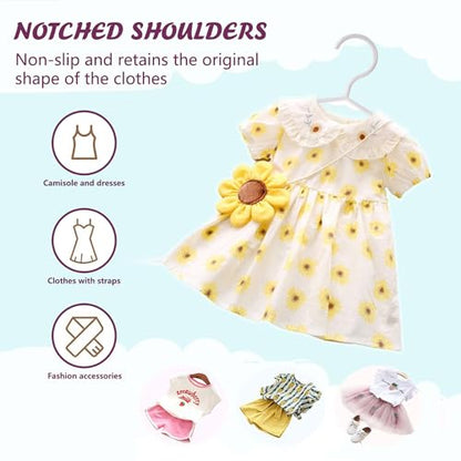 Kids Hangers - 100 Pack, 11.5 Inch White Baby & Toddler Hangers for Closet - Ideal for Baby Standard Use