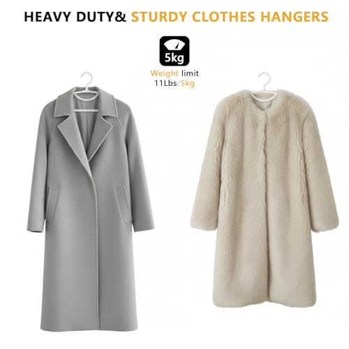 Suit Hangers 20 Pack - No Shoulder Bump Heavy-Duty ABS Plastic Sturdy Hanger with Wide Shoulder for Jackets, Coats, Blazers, Anti-Slip Dual Hooks for Ties, Dresses, Heavy Sweaters (White)