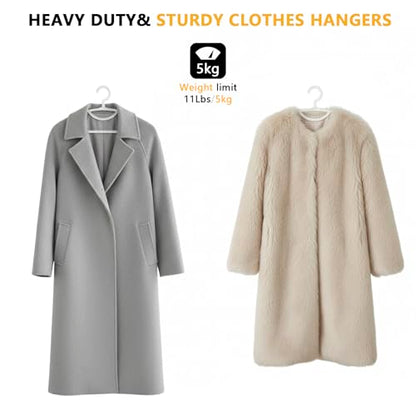 Suit Hangers 20 Pack - No Shoulder Bump Heavy-Duty ABS Plastic Sturdy Hanger with Wide Shoulder for Jackets, Coats, Blazers, Anti-Slip Dual Hooks for Ties, Dresses, Heavy Sweaters (White)