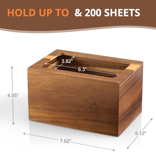 Dryer Sheet Holder, Acacia Wood Laundry Sheets Container, Laundry Room Organization and Storage for Farmhouse Laundry Room Decor and Accessories, Fabric Sheet Dispenser