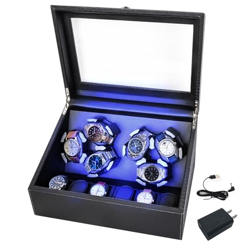 hightall Luxury Automatic Watch Winder for Rolex/Omega/Cartier for Automatic Watches with Whisper-Quiet Motor (<5dB), Anti-Scratch Memory Foam & Stable Base