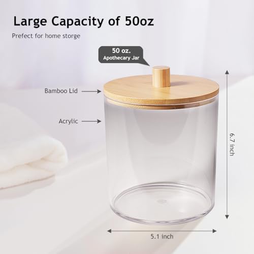 1 Pack 50oz Laundry Pods Container with Natural Bamboo Lid