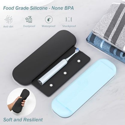 Silicone Toothbrush Travel Case, Pro Large Toothbrush Case for Traveling | Electric & Manual Toothbrush Travel Cover for Men and Women, Portable Toothbrush Holder for Trave, Gym, Business Trip, School