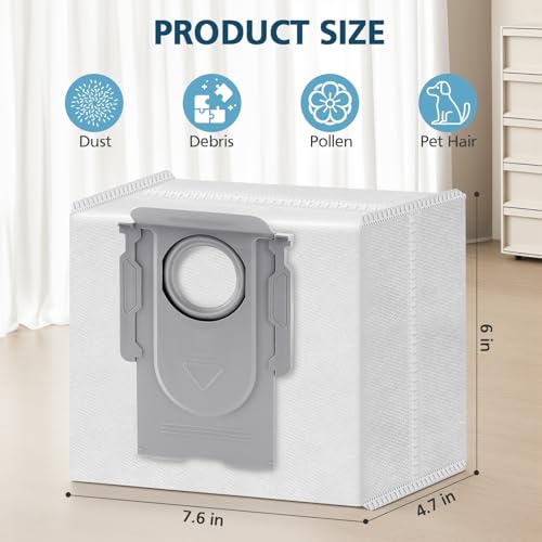 16 Packs Q10 Q7 Q5 Bag Replacement for Roborock Q10 S5+, Q7 M5+, Q5 Max+ | 3.6L Vaccum Bag for Q10 X5+, Q5+, Q5 Pro+, Q8 Max+, Q7+, Q7 Max+, S8+, S8 Pro Ultra, S7 Pro Ultra, S7 MaxV Ultra