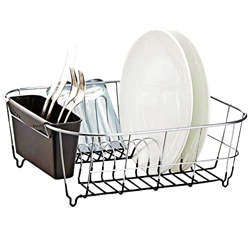 Deluxe Chrome-Plated Steel Small Dish Drainers (Bl... (Black)
