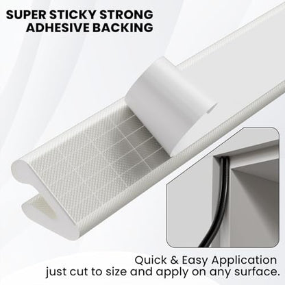 V Shape Thin Foam Weather Stripping Door Frame Seal Strip 33FT White | Draft Stopper,Insulation Winter,Weatherstripping,Gap Sealing,Soundproofing,Self-adhesive Used for Exterior Front Door Side