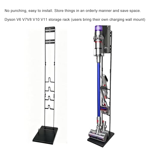 EZ SPARES Vacuum Stand,Vacuum Accessories Stable Metal Storage Bracket Holder Compatible with Dys Handheld V15 V11 V10 V8 V7 V6 Cordless Vacuum Cleaners(Black)