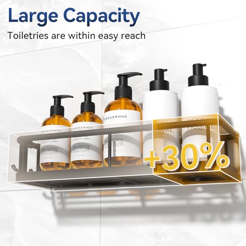 Shower Caddy Adhesive, Rustproof Shower Organizer with Soap Holder, Large Capacity Shower Shelves for Inside Shower, No Drilling Bathroom Organizers and Storage for Home Decor（3 Pack Black）