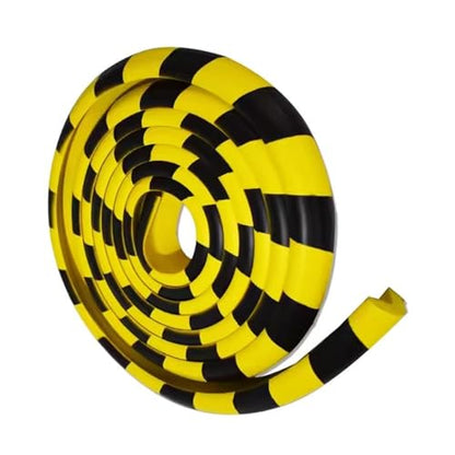 Wall Edge Corner Guards, 196.9in/5m Yellow Black Safety Bumpers, Self-Adhesive Foam Protector Padding, Warehouse Racks, Shelves, Garage & Equipment Protection (1, Yellow+Black, 196.5in/5m)