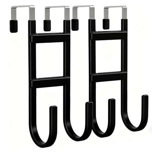 Over the Door Hooks, 2-Pack Scratch-Resistant Over... (Metal)