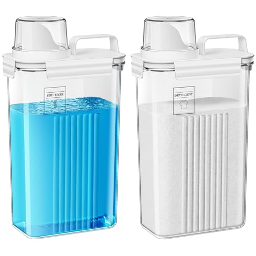 94oz Laundry Detergent Dispenser Container,Laundry Soap Dispenser,2 Pack | Fabric Softener Dispenser,Liquid Laundry Detergent Organizer for Laundry Room Organization