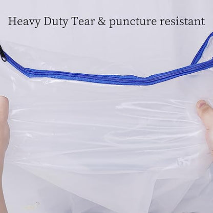 2 Pack Crib Mattress Storage Bags with Zipper, 4 Mil Thick Cover | Plastic Mattress Protector for Moving, Waterproof, Heavy Duty, Tear and Puncture Resistant, Long Term Use
