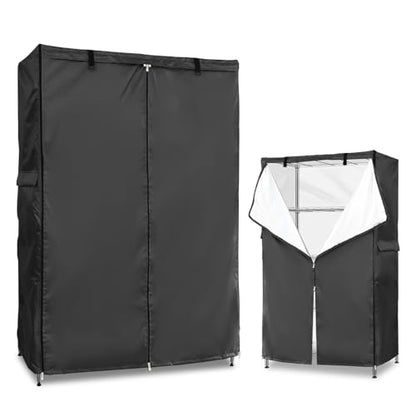 Wire Rack Covers,Heavy Duty 600D Dustproof Waterproof Storage Rack Covers for Metal Shelves,Storage Shelf Cover with Zipper for Wire Shlef,48''W x 19''D x 72''H,Black