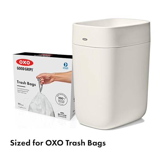 OXO Good Grips Trash Can, Bathroom Trash Can - White