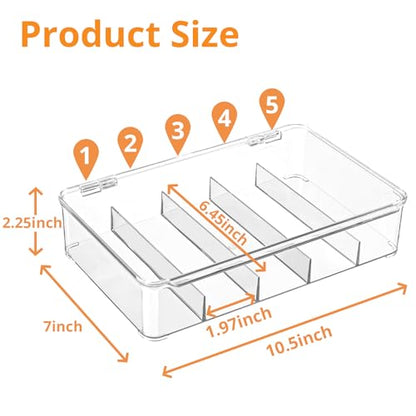 Sunglasses Organizer, Acrylic Clear Plastic Stackable Sunglasses Case with 5 Compartments,Glasses Organizer