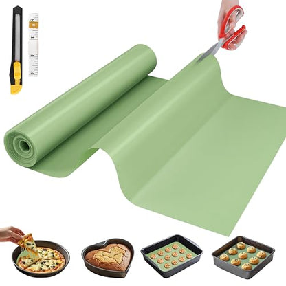GTJ Silicone Baking Mat Roll, Reusable Baking Sheet Liners, 12 in x 6 ft | Free Cut to Size, Food-Grade, Non-Stick, Non-Slip, For Dough, Pastry, Air Fryer, Freeze Dryer, Oven Pan, Kitchen Counter