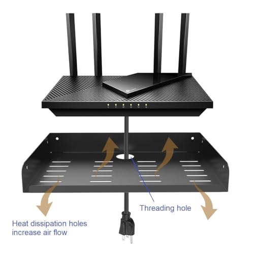 Metal Floating Wall Mounted Shelf Bracket for AV,... (Black | Metal)