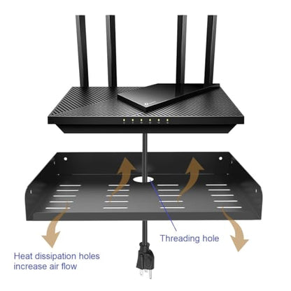 Metal Floating Wall Mounted Shelf Bracket for AV,... (Black | Metal)