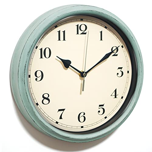 Decorative Vintage Wall Clock - 11Inch Silent Non-... (Turquoise)