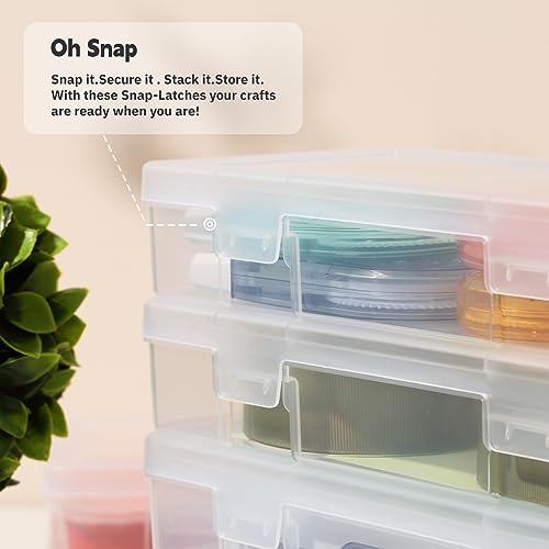 novelinks Clear Pencil Box and Small Plastic Storage Containers with Lids | 9 Pack, Medium Clear, Plastic Pencil Boxes, Board Game Storage Containers, Task Boxes for Special Education, Mini Organizer