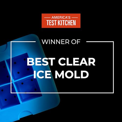 Clear Ice Cube Maker | Large 2-Inch Square Silicone Mold, Whiskey & Bourbon