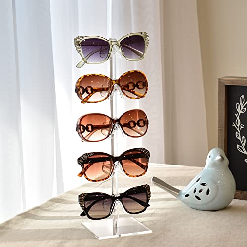 MOOCA 2-Piece Acrylic Eyewear Display Stand, Holds 10 Frames | Eyewear rack with oversized supports displays large sunglasses and eyeglasses for show,store,home and easy assemble.'