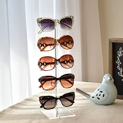 MOOCA 2-Piece Acrylic Eyewear Display Stand, Holds 10 Frames | Eyewear rack with oversized supports displays large sunglasses and eyeglasses for show,store,home and easy assemble.'