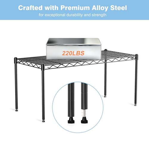 1-Tier Wire Shelf Rack,30" Wx14 Dx17 H,Single Metal Shelves Rack | Height Adjustable Metal Wire Shelving Unit and Storage for Kitchen,Cabinet,Countertop,Under-Sink,Closet,Pantry,Bathroom