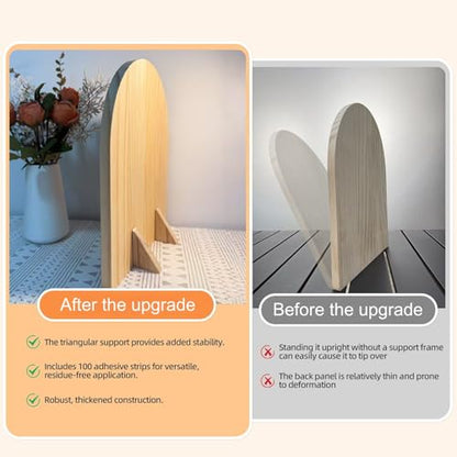 2 Pcs Natural Wood Arch Decor, Serving Boards and Boho Shelf Decor | Boho Decor for Fireplace Mantel, Uncoated Pine with Scandinavian and Japandi Style for Living Room and Home Office