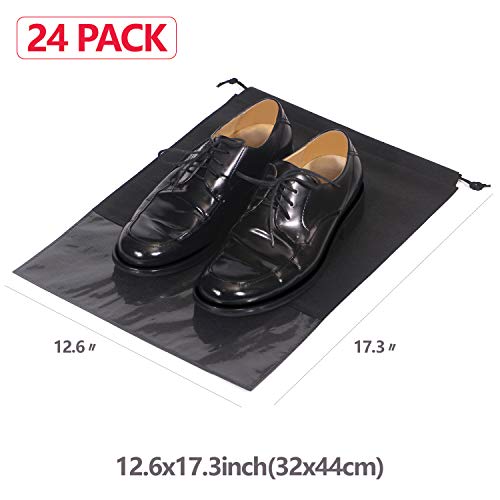 24PCS Travel Shoe Bags Non-Woven with Rope for Men and Women Large Shoes Storage Packing Pouch Organizers