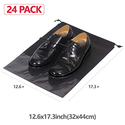 24PCS Travel Shoe Bags Non-Woven with Rope for Men and Women Large Shoes Storage Packing Pouch Organizers