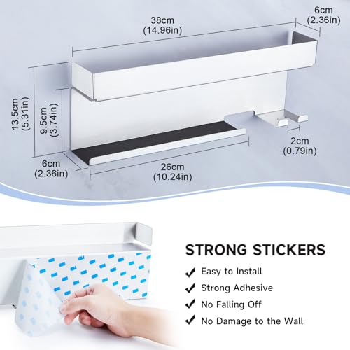 Storage Hair Dryer Holder for Curling Iron Wands Accessories, Hair Straightener Holder, Wall Mount Hair Tool Organizer for Styler Attachments, Curling Iron Holder Organizer for Bathroom, Silver