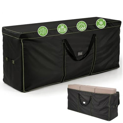 GARPROVM Extra Large Patio Cushion Storage Bag, 68"x20"x30" Outdoor Furniture Cushion Storage with Carry Handles, 420D Oxford Fabric Waterproof Storage Bag for Garden Cushions Christmas Tree